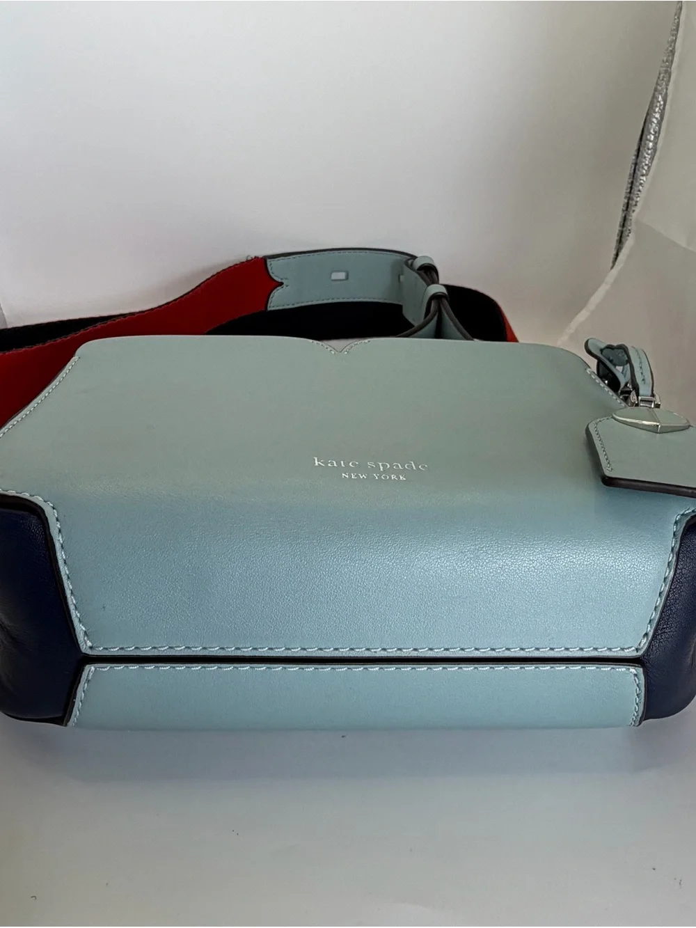Kate Spade New York Light Blue Leather Shoulder Bag Purse